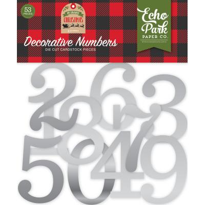 Echo Park My Favorite Christmas - Silver Foil Decorative Numbers